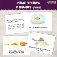 Polskie przysłowia w obrazkach plansze edukacyjne dydaktyczne pdf do druku edukacja polonistyczna językowa pomysły