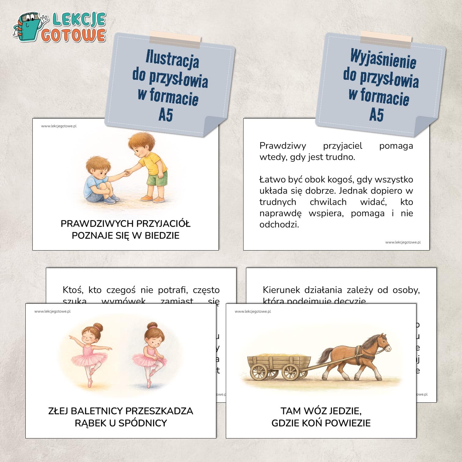 Polskie przysłowia w obrazkach plansze edukacyjne dydaktyczne pdf do druku edukacja polonistyczna językowa pomysły