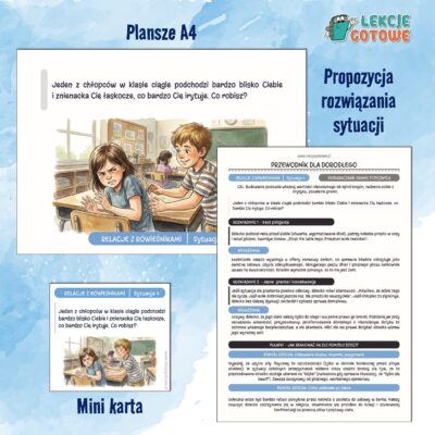 Karty sytuacyjne relacje z rówieśnikami pdf do druku agresja materiały dydaktyczne tus trening umiejętności społecznych