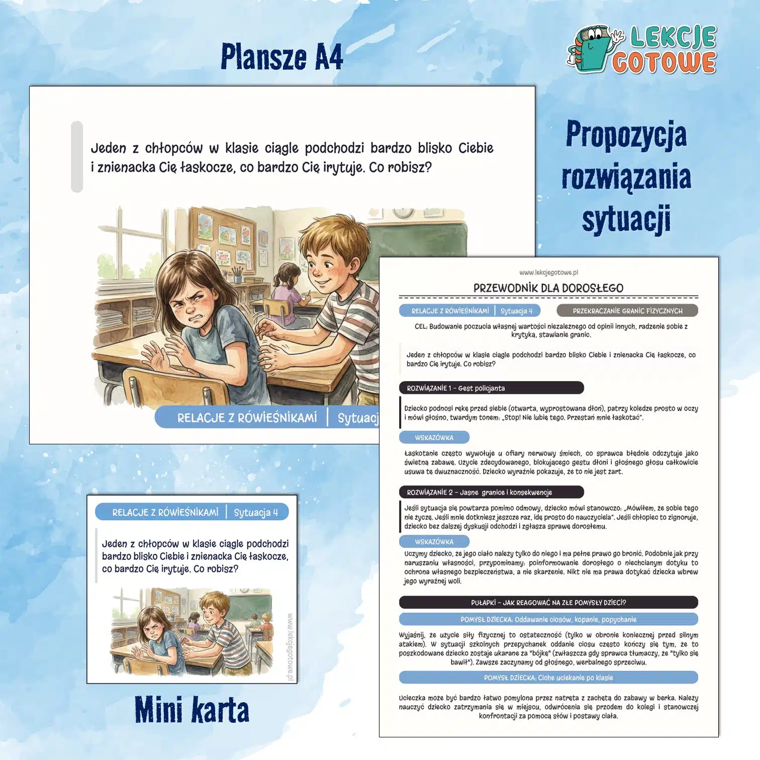 Karty sytuacyjne relacje z rówieśnikami pdf do druku agresja materiały dydaktyczne tus trening umiejętności społecznych