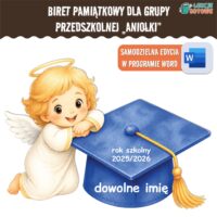biret dla grupy przedszkolnej pdf dyplomy dyplom zakończenie roku przedszkole dla dzieci aniołki anioły