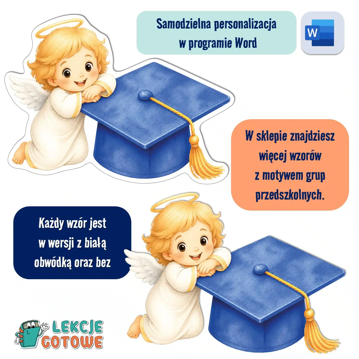 biret dla grupy przedszkolnej pdf dyplomy dyplom zakończenie roku przedszkole dla dzieci aniołki anioły