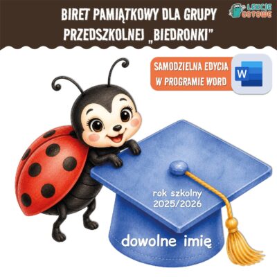 biret dla grupy przedszkolnej pdf dyplomy dyplom zakończenie roku przedszkole dla dzieci biedronki biedroneczki