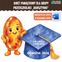 biret dla grupy przedszkolnej pdf dyplomy dyplom zakończenie roku przedszkole dla dzieci bursztynki bursztyny