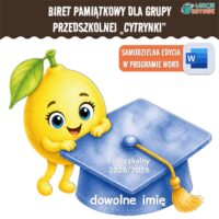 biret dla grupy przedszkolnej pdf dyplomy dyplom zakończenie roku przedszkole dla dzieci cytryny cytrynki