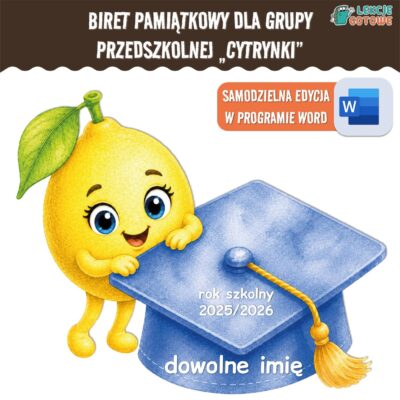 biret dla grupy przedszkolnej pdf dyplomy dyplom zakończenie roku przedszkole dla dzieci cytryny cytrynki