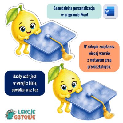 biret dla grupy przedszkolnej pdf dyplomy dyplom zakończenie roku przedszkole dla dzieci cytryny cytrynki