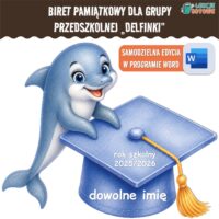 biret dla grupy przedszkolnej pdf dyplomy dyplom zakończenie roku przedszkole dla dzieci delfiny delfinki