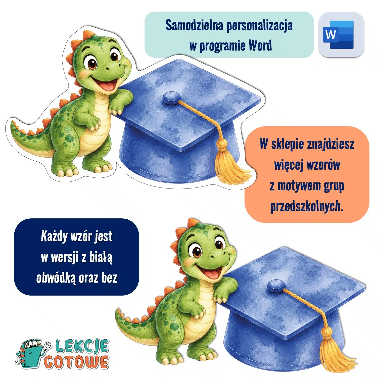biret dla grupy przedszkolnej pdf dyplomy dyplom zakończenie roku przedszkole dla dzieci dinusie dinozaury