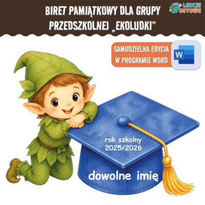 biret dla grupy przedszkolnej pdf dyplomy dyplom zakończenie roku przedszkole dla dzieci ekoludki