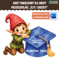 biret dla grupy przedszkolnej pdf dyplomy dyplom zakończenie roku przedszkole dla dzieci Elfy elfiki Skrzaty