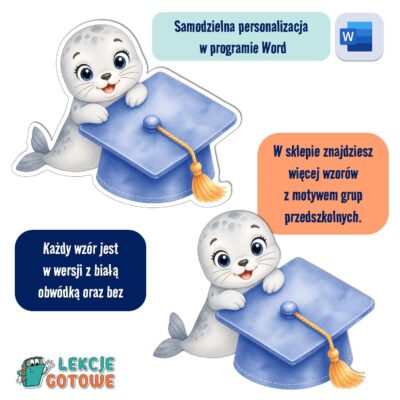 biret dla grupy przedszkolnej pdf dyplomy dyplom zakończenie roku przedszkole dla dzieci jagódki foki foczki