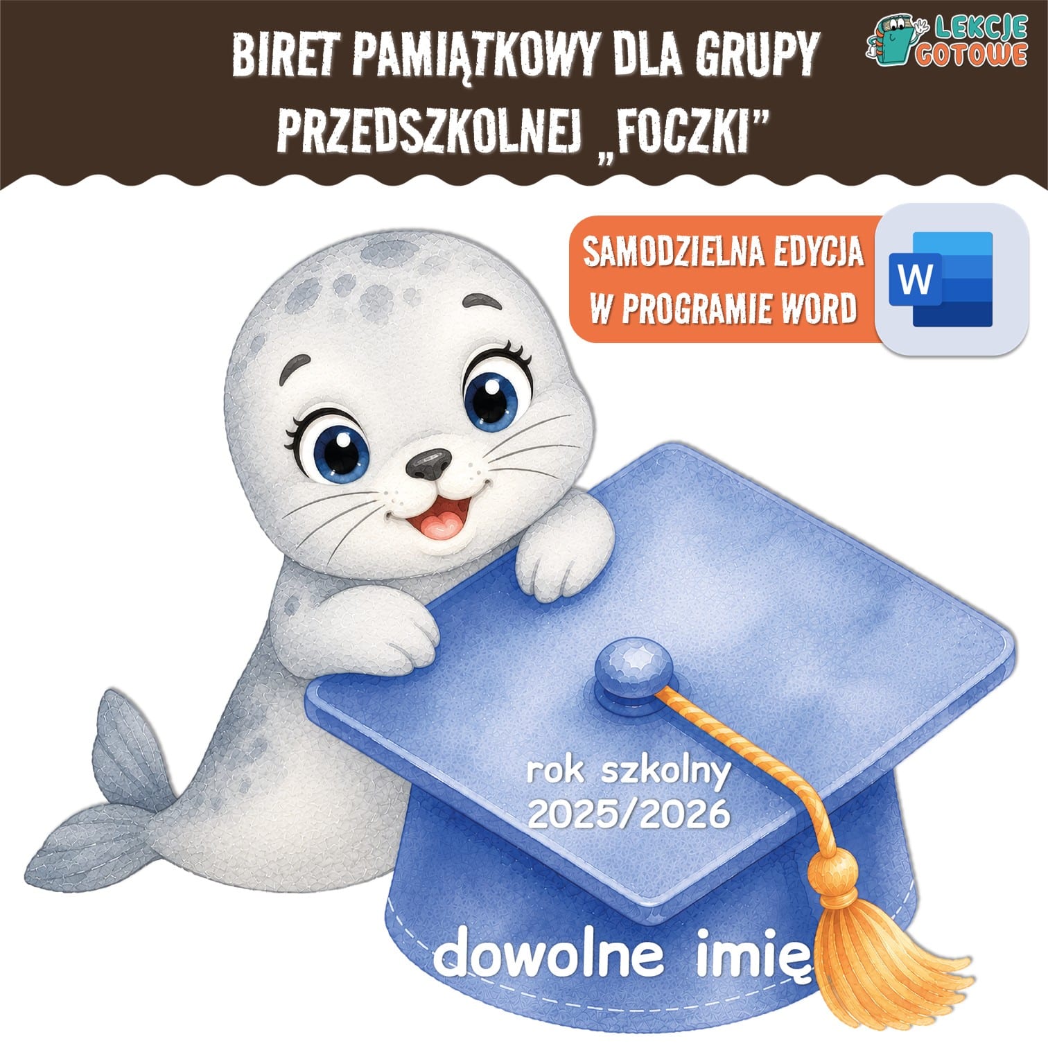 biret dla grupy przedszkolnej pdf dyplomy dyplom zakończenie roku przedszkole dla dzieci jagódki foki foczki