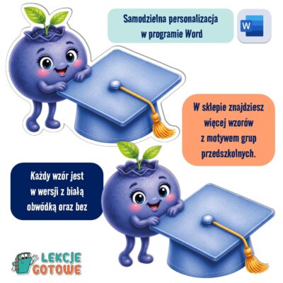 biret dla grupy przedszkolnej pdf dyplomy dyplom zakończenie roku przedszkole dla dzieci jagódki jagody borówki