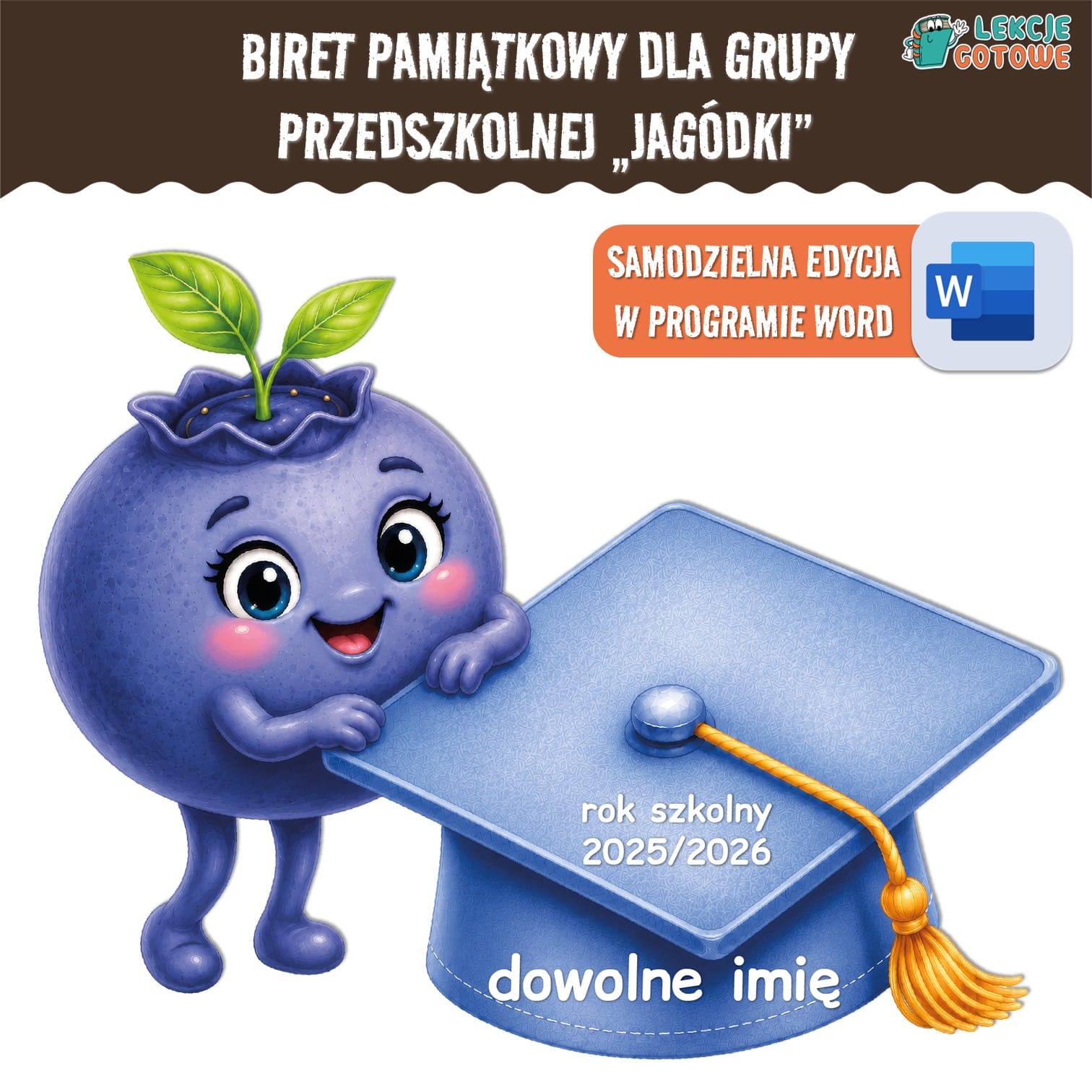 biret dla grupy przedszkolnej pdf dyplomy dyplom zakończenie roku przedszkole dla dzieci jagódki jagody borówki