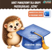 biret dla grupy przedszkolnej pdf dyplomy dyplom zakończenie roku przedszkole dla dzieci jeżyki jeże