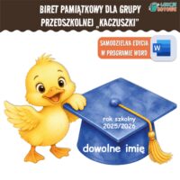 biret dla grupy przedszkolnej pdf dyplomy dyplom zakończenie roku przedszkole dla dzieci kaczuszki kaczki kaczątka