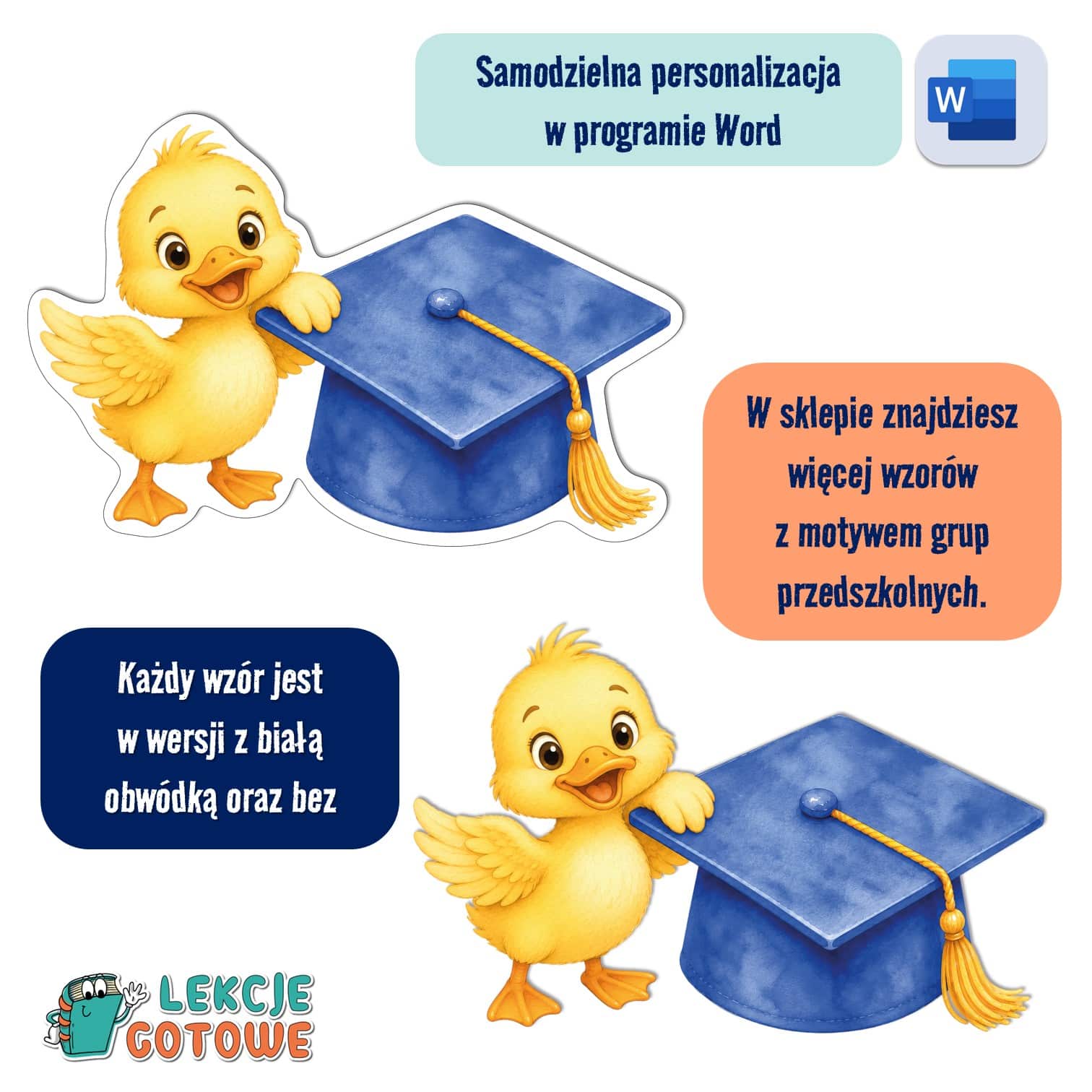biret dla grupy przedszkolnej pdf dyplomy dyplom zakończenie roku przedszkole dla dzieci kaczuszki kaczki kaczątka