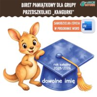 biret dla grupy przedszkolnej pdf dyplomy dyplom zakończenie roku przedszkole dla dzieci kangurki kangury