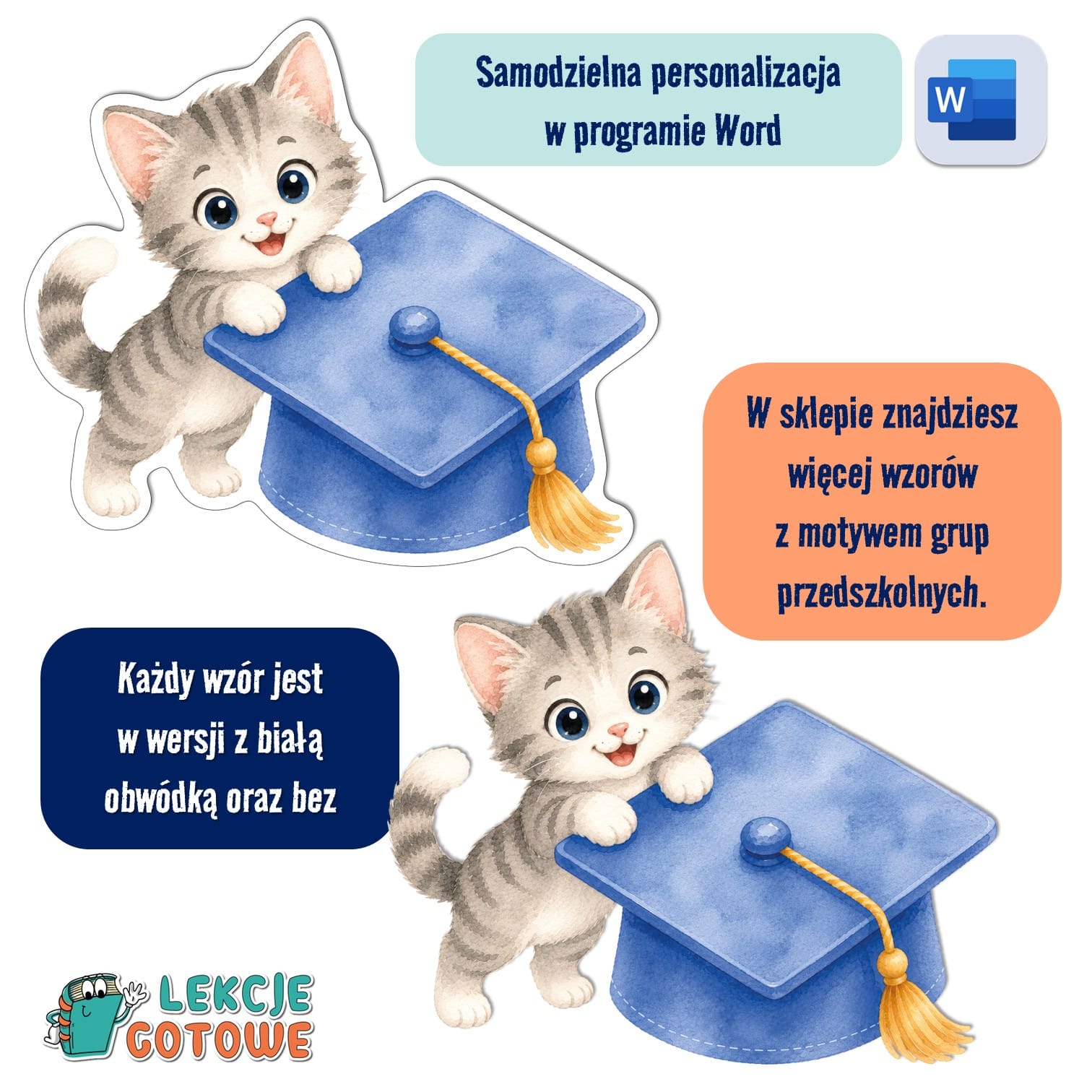 biret dla grupy przedszkolnej pdf dyplomy dyplom zakończenie roku przedszkole dla dzieci koty kotki
