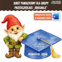 biret dla grupy przedszkolnej pdf dyplomy dyplom zakończenie roku przedszkole dla dzieci krasnale krasnoludki