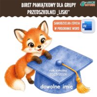biret dla grupy przedszkolnej pdf dyplomy dyplom zakończenie roku przedszkole dla dzieci liski lisy