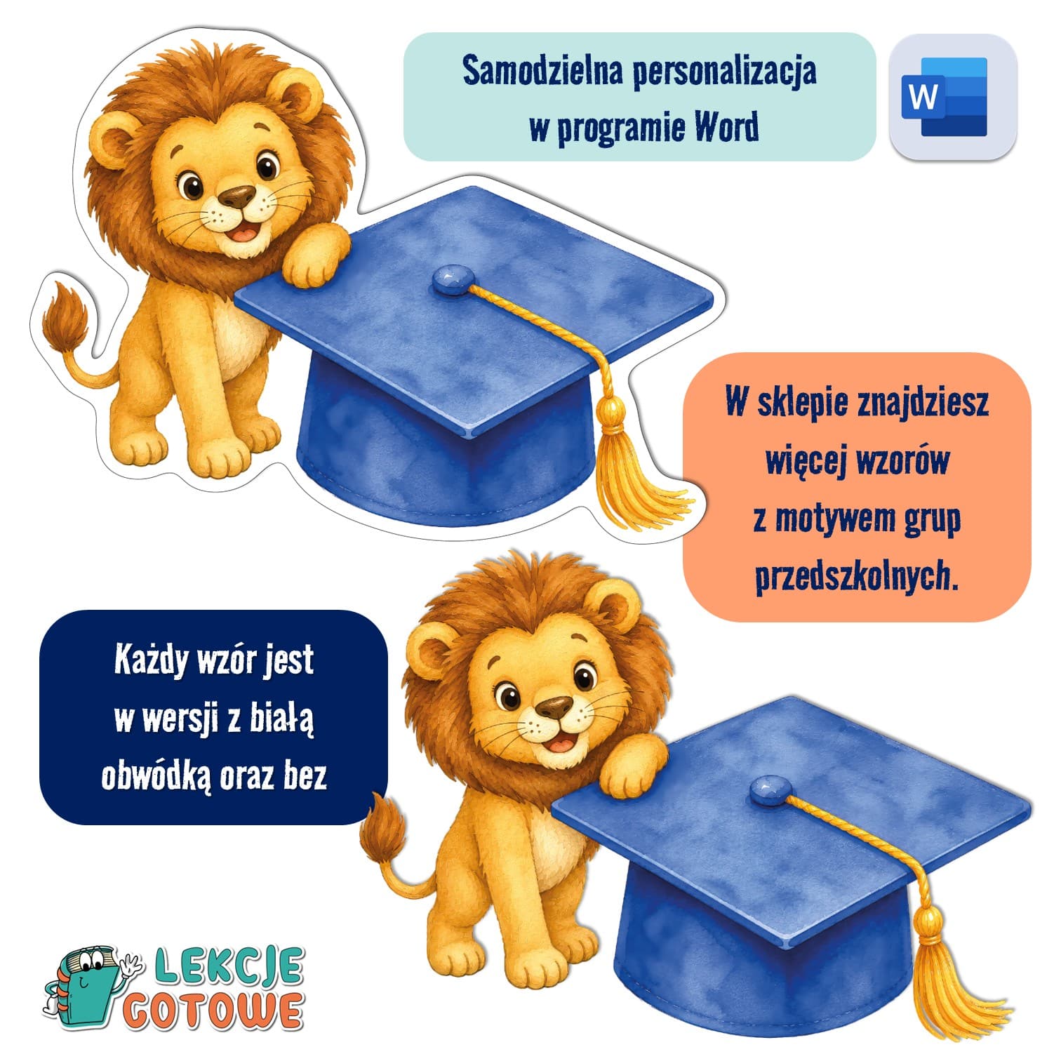 biret dla grupy przedszkolnej pdf dyplomy dyplom zakończenie roku przedszkole dla dzieci lwiątka lwy lewki
