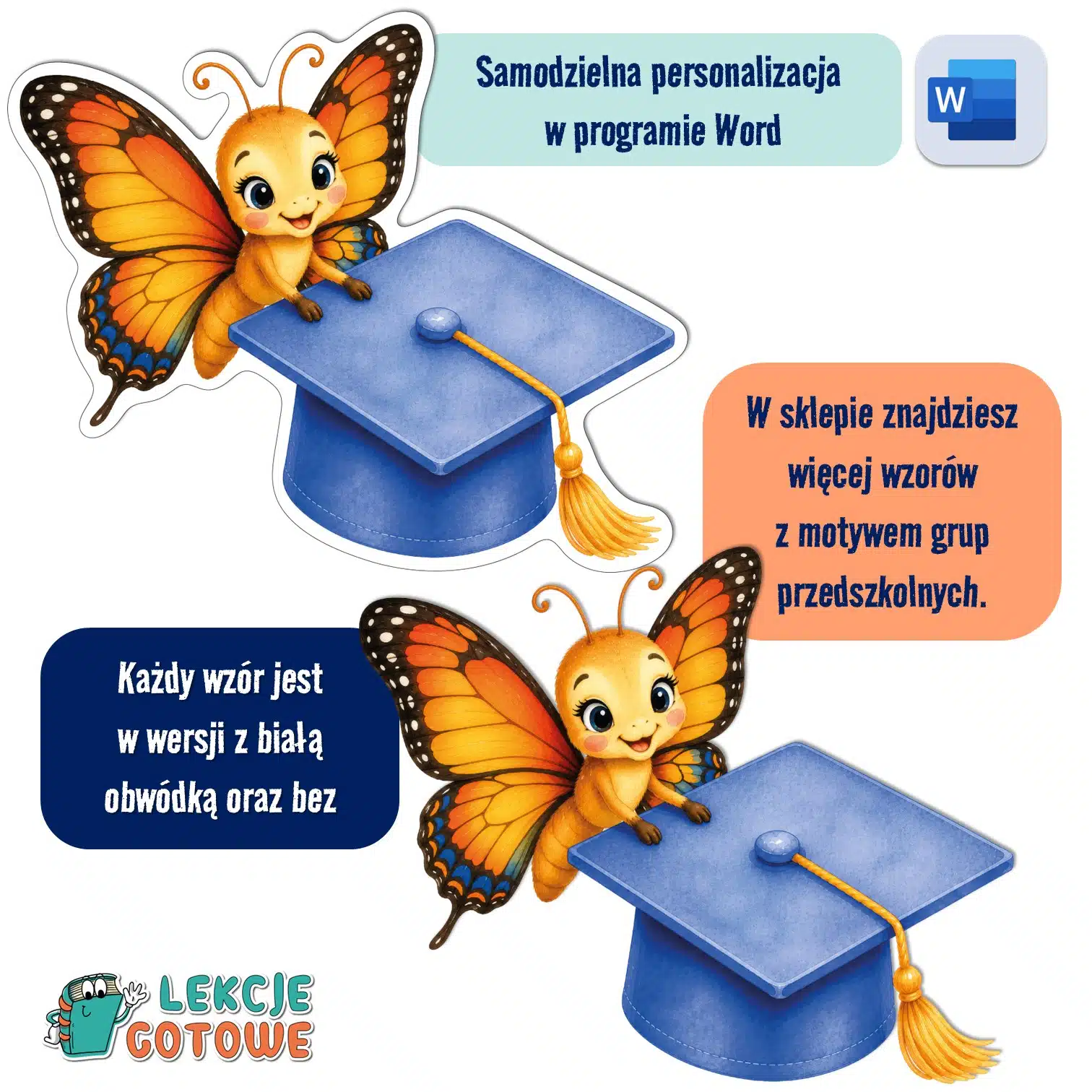 biret dla grupy przedszkolnej pdf dyplomy dyplom zakończenie roku przedszkole dla dzieci motyle motylki