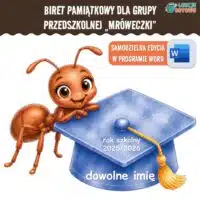 biret dla grupy przedszkolnej pdf dyplomy dyplom zakończenie roku przedszkole dla dzieci mrówki mróweczki