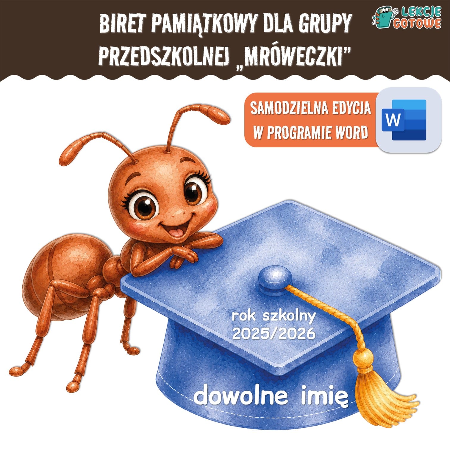 biret dla grupy przedszkolnej pdf dyplomy dyplom zakończenie roku przedszkole dla dzieci mrówki mróweczki