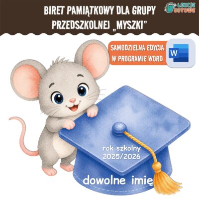biret dla grupy przedszkolnej pdf dyplomy dyplom zakończenie roku przedszkole dla dzieci myszki myszy