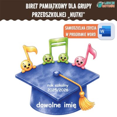 biret dla grupy przedszkolnej pdf dyplomy dyplom zakończenie roku przedszkole dla dzieci nutki