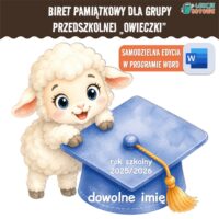 biret dla grupy przedszkolnej pdf dyplomy dyplom zakończenie roku przedszkole dla dzieci owce owieczki