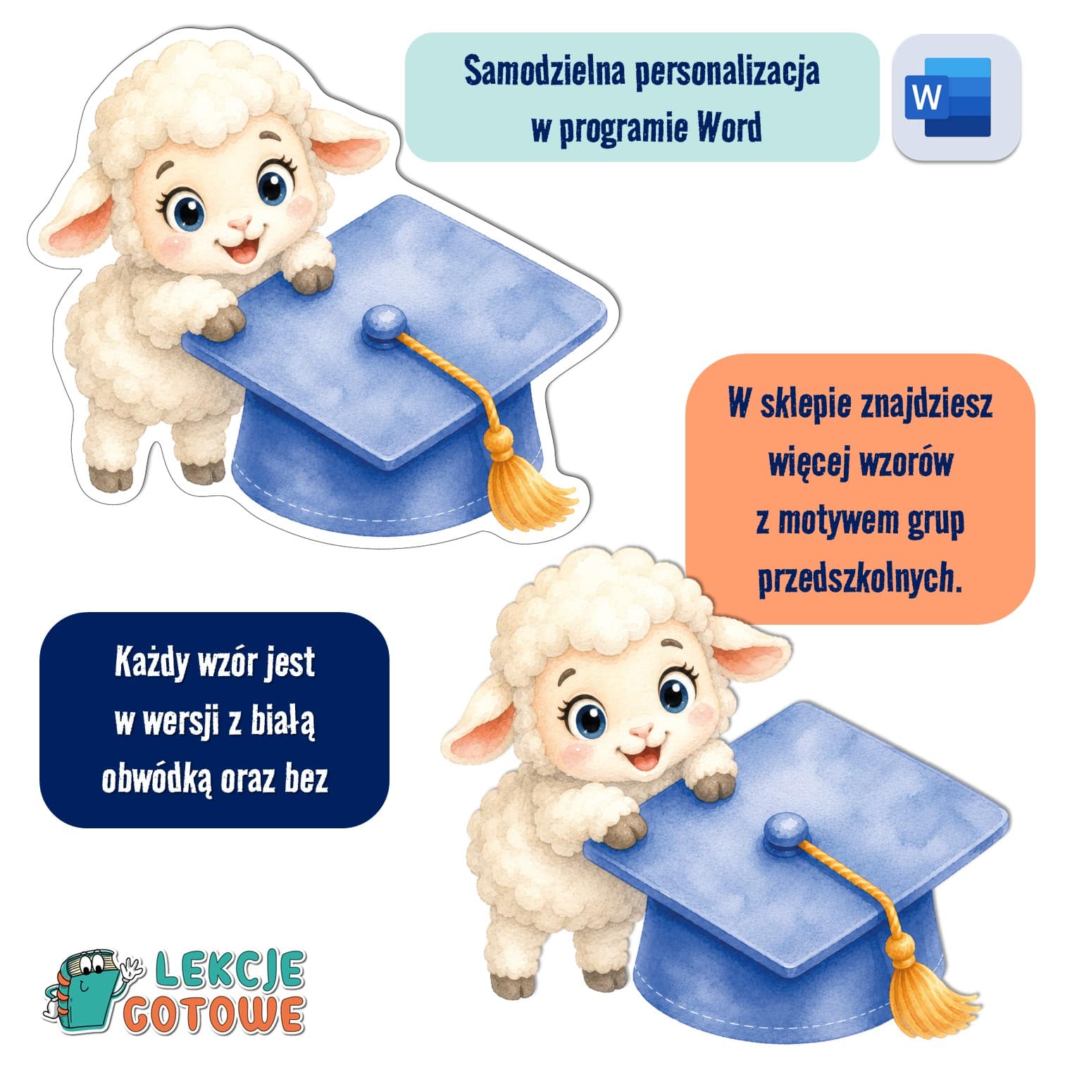 biret dla grupy przedszkolnej pdf dyplomy dyplom zakończenie roku przedszkole dla dzieci owce owieczki