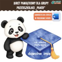 biret dla grupy przedszkolnej pdf dyplomy dyplom zakończenie roku przedszkole dla dzieci pandy pandzie