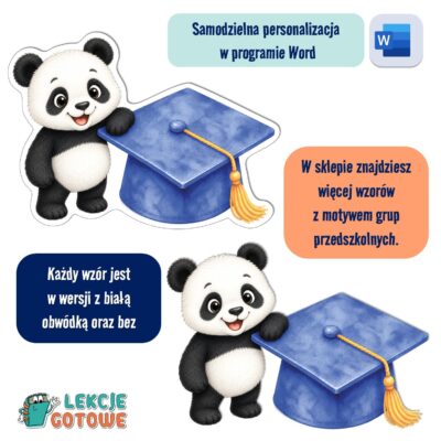 biret dla grupy przedszkolnej pdf dyplomy dyplom zakończenie roku przedszkole dla dzieci pandy pandzie