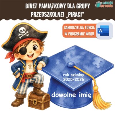 Piraci biret dla grupy przedszkolnej pdf dyplomy dyplom zakończenie roku przedszkole dla dzieci