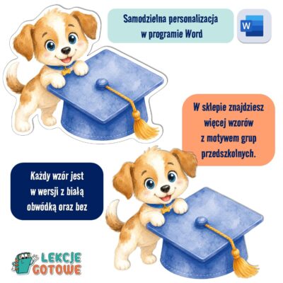 biret dla grupy przedszkolnej pdf dyplomy dyplom zakończenie roku przedszkole dla dzieci jagódki psy pieski