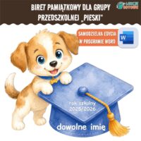 biret dla grupy przedszkolnej pdf dyplomy dyplom zakończenie roku przedszkole dla dzieci jagódki psy pieski