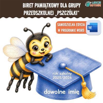 biret dla grupy przedszkolnej pdf dyplomy dyplom zakończenie roku przedszkole dla dzieci pszczółki pszczoły