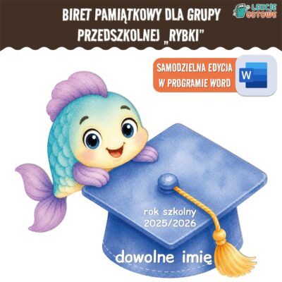 biret dla grupy przedszkolnej pdf dyplomy dyplom zakończenie roku przedszkole dla dzieci ryby rybki
