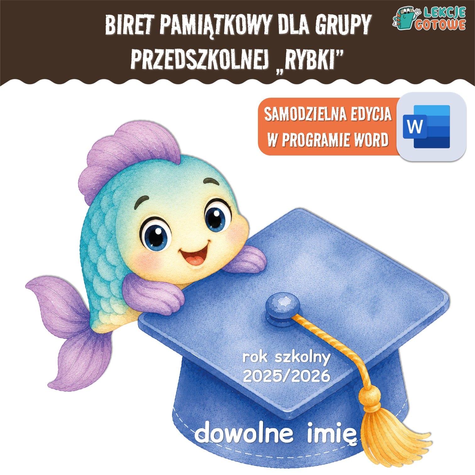 biret dla grupy przedszkolnej pdf dyplomy dyplom zakończenie roku przedszkole dla dzieci ryby rybki