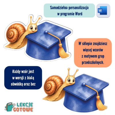 biret dla grupy przedszkolnej pdf dyplomy dyplom zakończenie roku przedszkole dla dzieci ślimaki ślimaczki