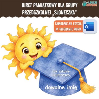 biret dla grupy przedszkolnej pdf dyplomy dyplom zakończenie roku przedszkole dla dzieci słoneczka promyczki