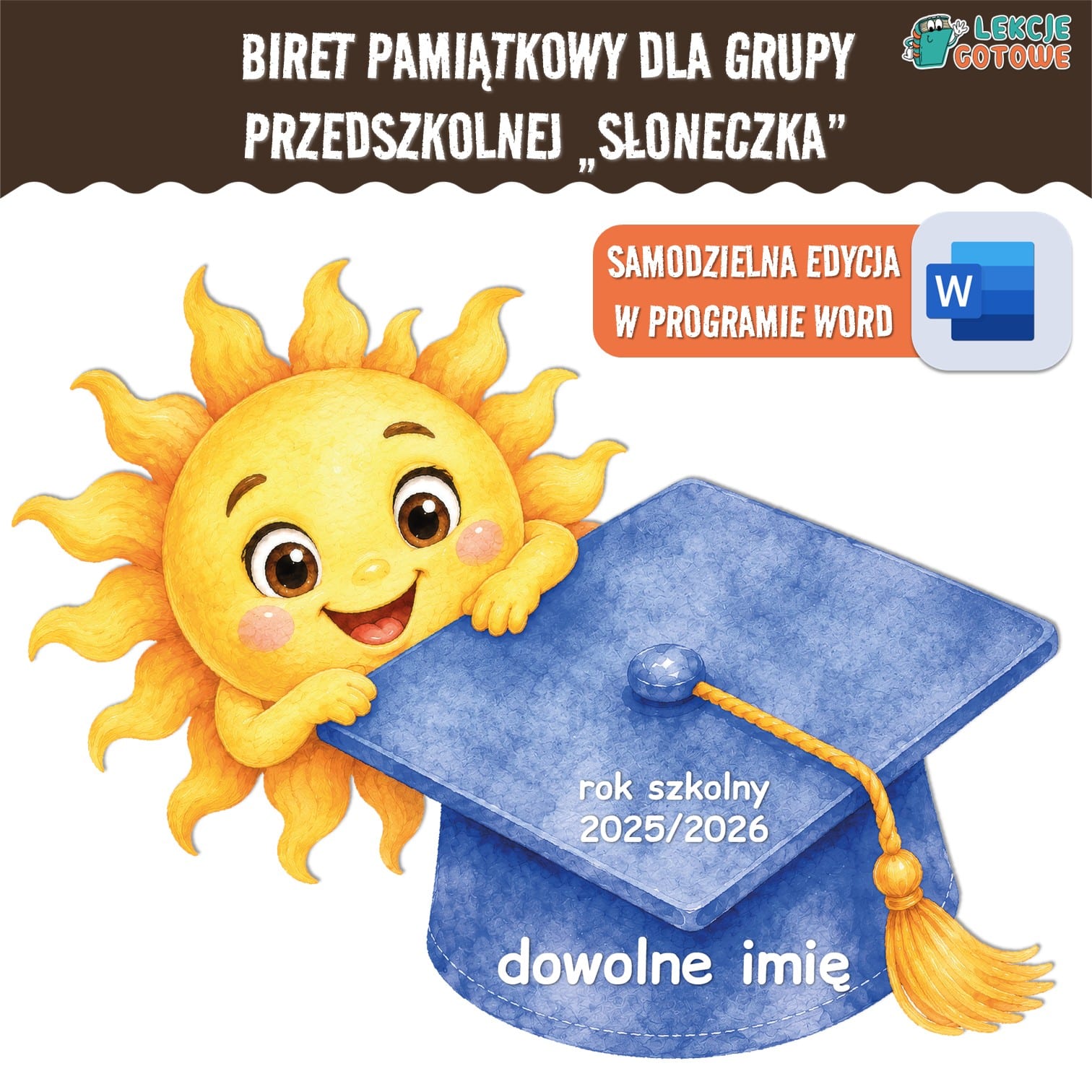 biret dla grupy przedszkolnej pdf dyplomy dyplom zakończenie roku przedszkole dla dzieci słoneczka promyczki