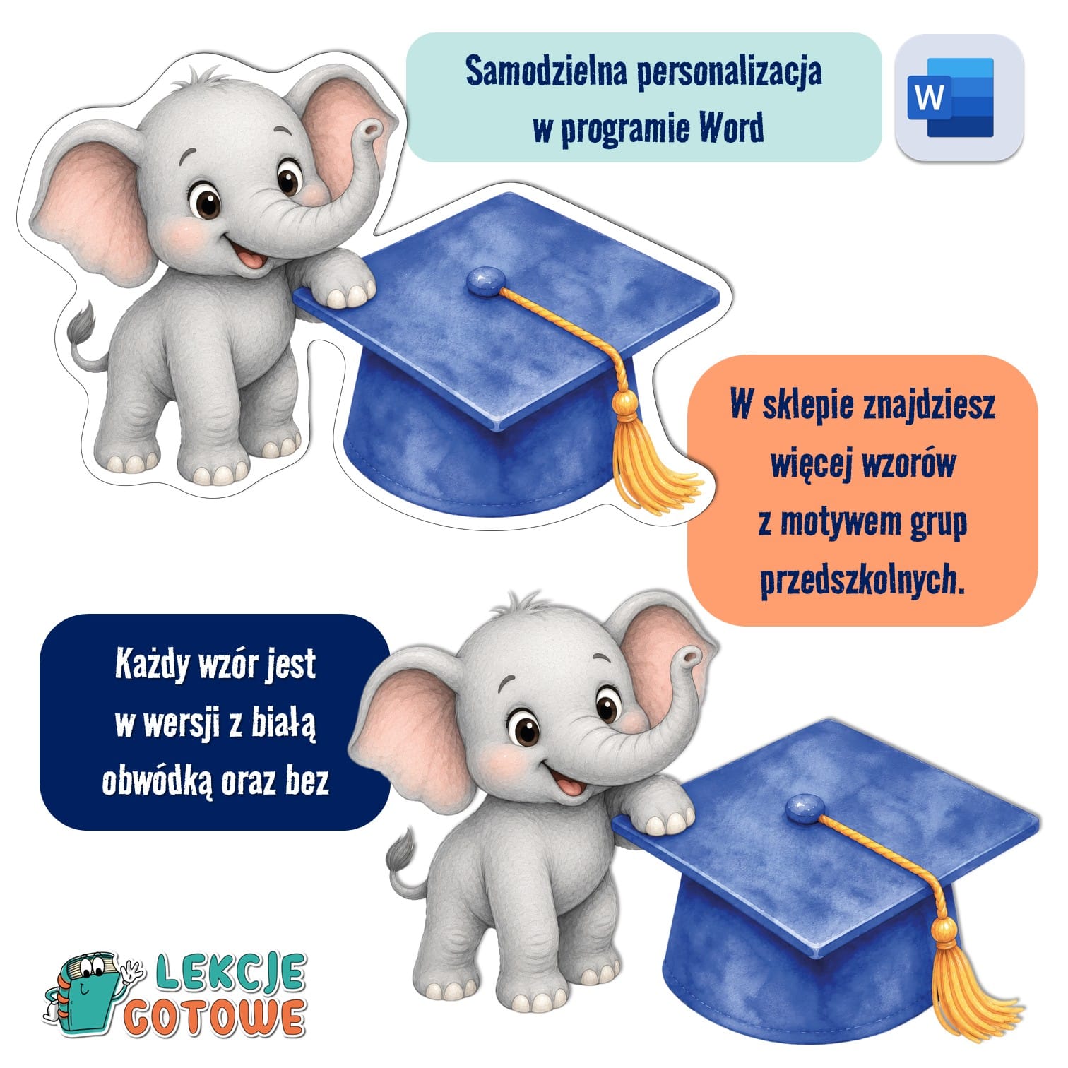 biret dla grupy przedszkolnej pdf dyplomy dyplom zakończenie roku przedszkole dla dzieci słonie słoniki