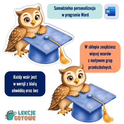biret dla grupy przedszkolnej pdf dyplomy dyplom zakończenie roku przedszkole dla dzieci jagódki sówki sowy