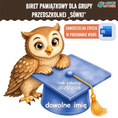 biret dla grupy przedszkolnej pdf dyplomy dyplom zakończenie roku przedszkole dla dzieci jagódki sówki sowy