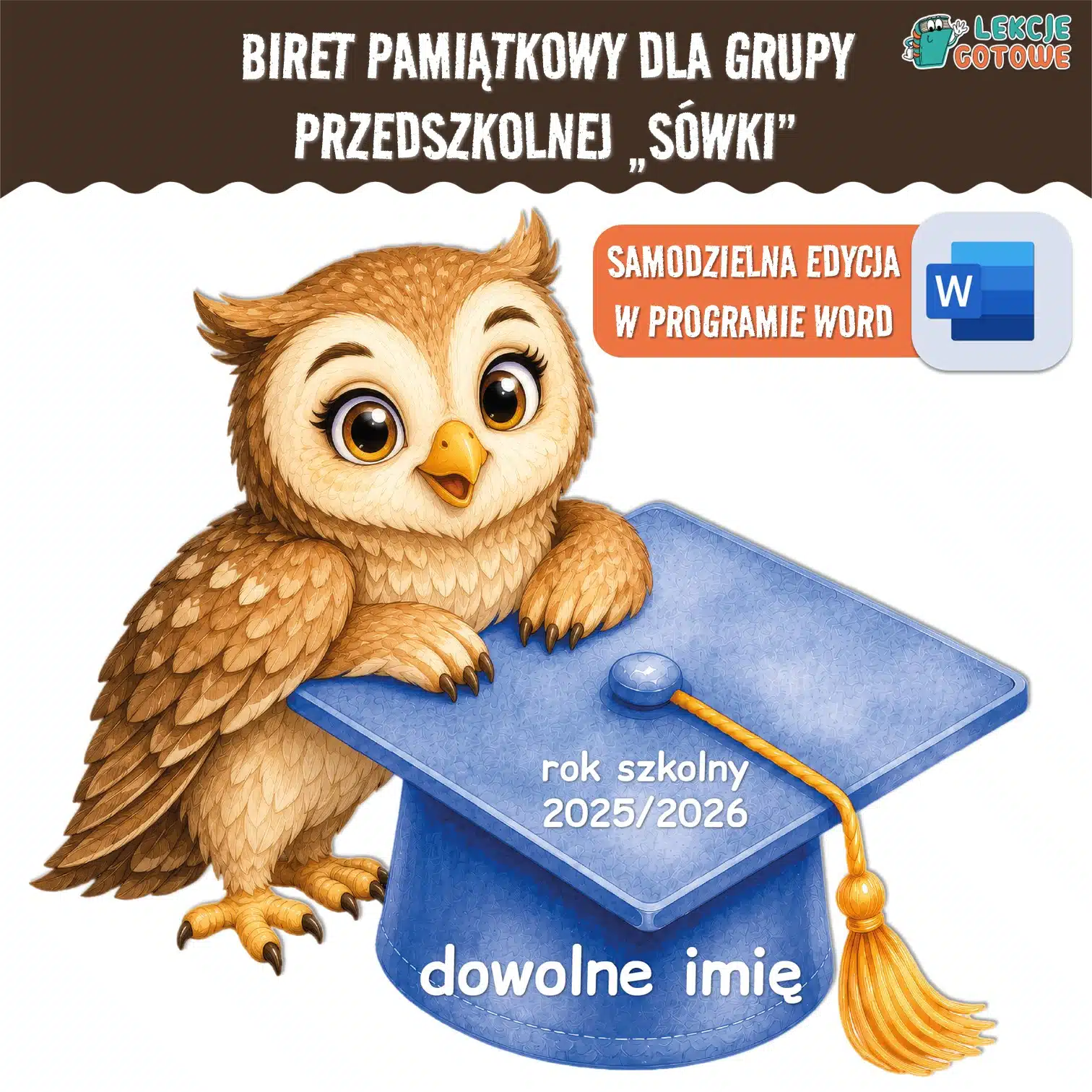biret dla grupy przedszkolnej pdf dyplomy dyplom zakończenie roku przedszkole dla dzieci jagódki sówki sowy