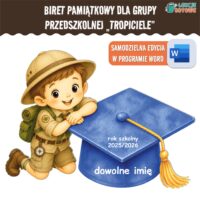 biret dla grupy przedszkolnej pdf dyplomy dyplom zakończenie roku przedszkole dla dzieci tropiciele